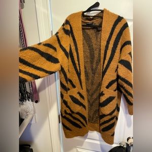 Zebra cardigan sweater